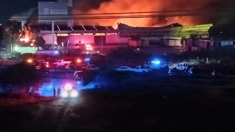 Incendio bodegas de Alimentación del Bienestar en Zacatecas